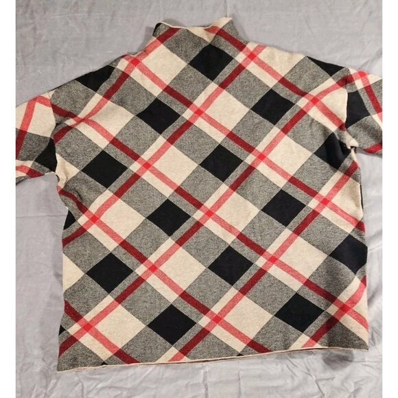 Rachel Zoe Mock Neck Plaid Tartan Soft Cozy Knit Pullover Sweater XL ((HL52) - Picture 2 of 3